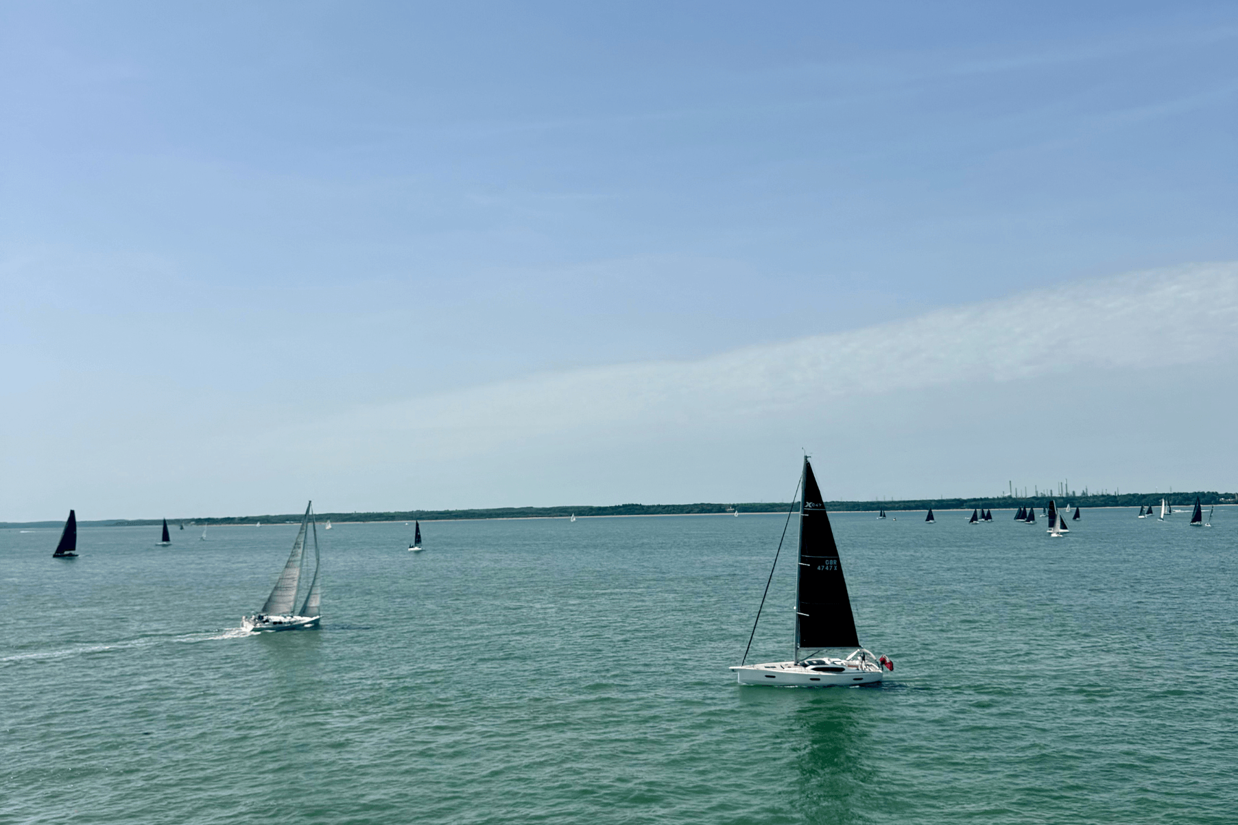 A clear day in Priory Bay. Boats make use of the conditions to enjoy a day on the water.